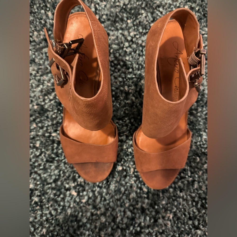 Arturo Chiang Tan Suede Heels